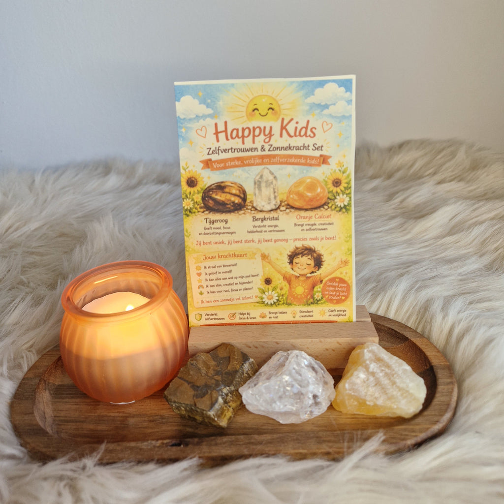 Ruwe Edelstenen Cadeau Set Kinderen | Zelfvertrouwen & Plezier | De Helende Steen