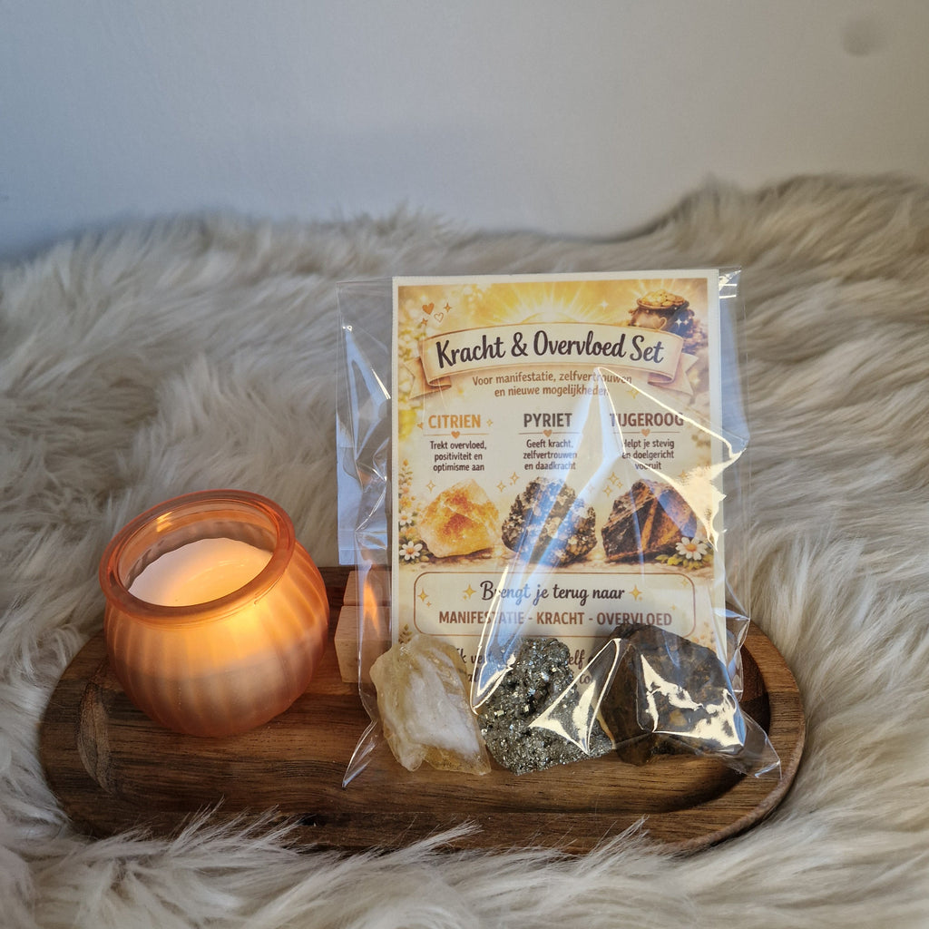 Kracht & Overvloed Ruwe Edelstenen Set | Manifestatie & Zelfvertrouwen