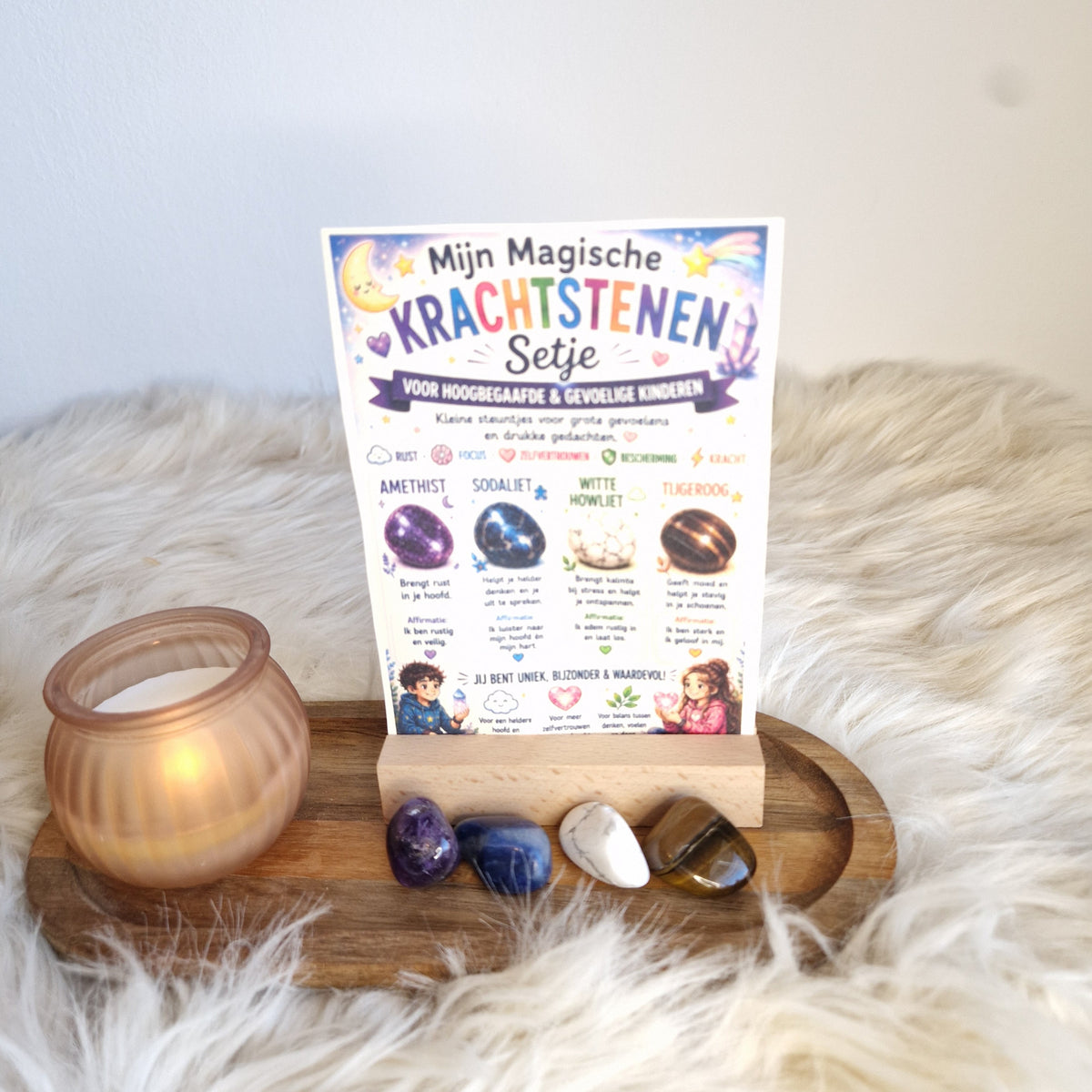 Magische Krachtstenen Cadeau Set Kinderen | Rust & Zelfvertrouwen | De Helende Steen