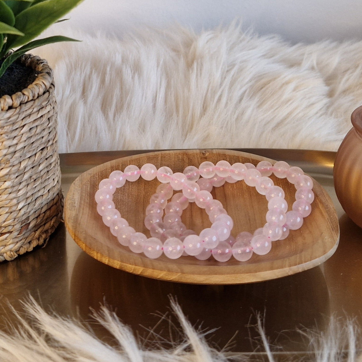 Rozenkwarts Edelsteen Armband 8mm | Zelfliefde & Zachtheid | De Helende Steen