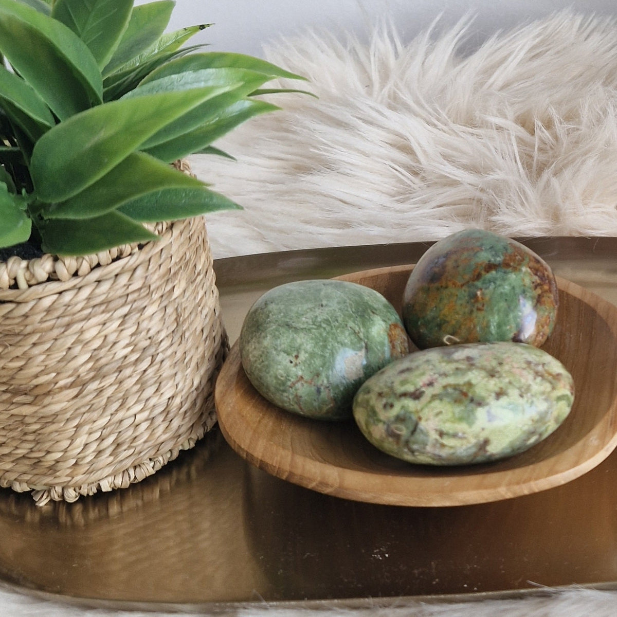 Chrysopraas Handsteen | Hoop, Vernieuwing & Zelfliefde | De Helende Steen