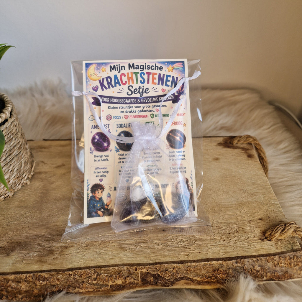 Magische Krachtstenen Cadeau Set Kinderen | Rust & Zelfvertrouwen | De Helende Steen