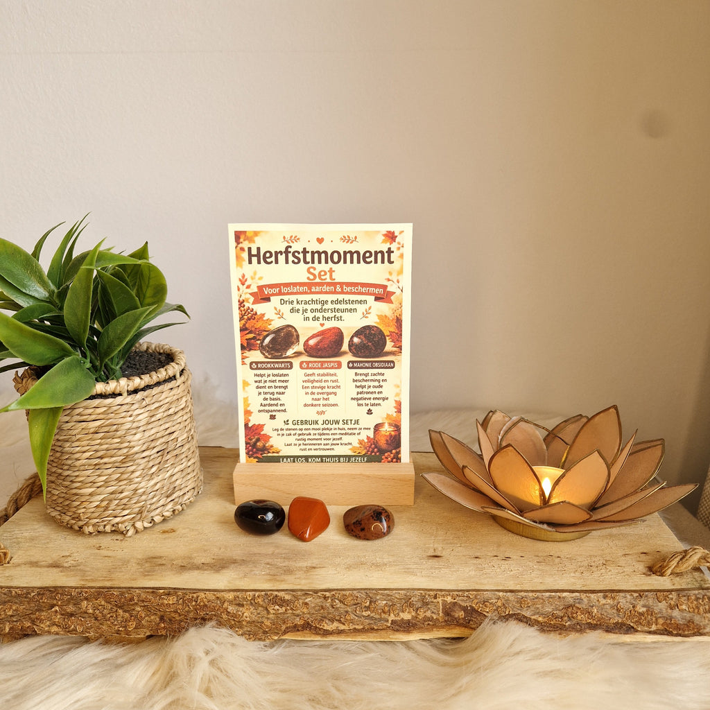 Herfst Edelstenen Cadeau Set | Loslaten & Aarding | De Helende Steen