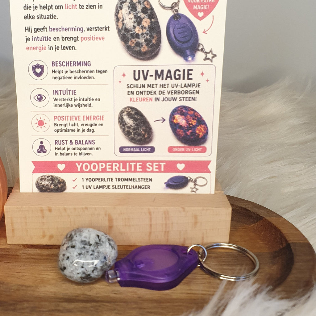 Yooperlite Magie Set met UV Lampje | Cadeau | De Helende Steen