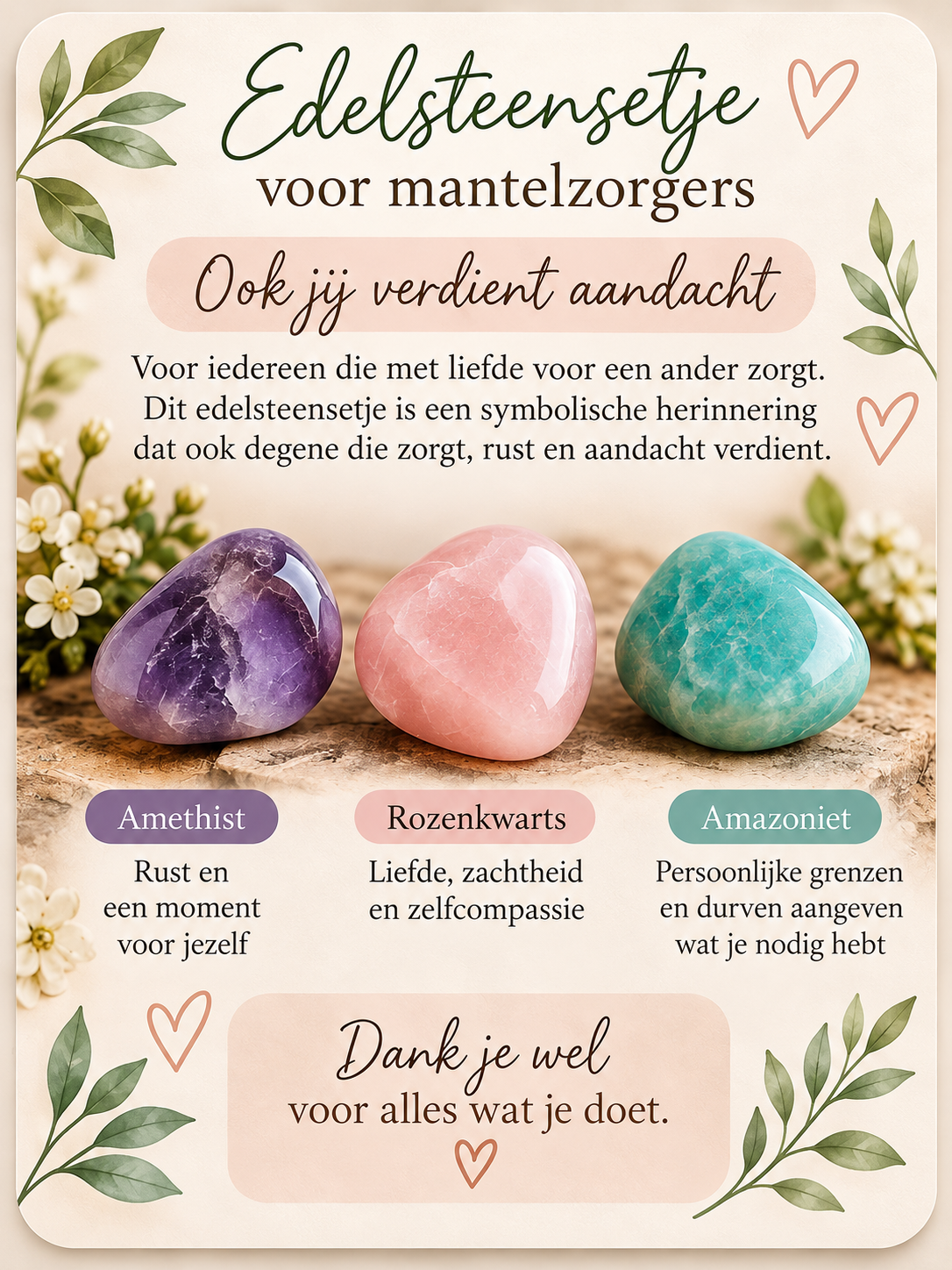 Edelsteensetje voor Mantelzorgers | Ook Jij Verdient Aandacht