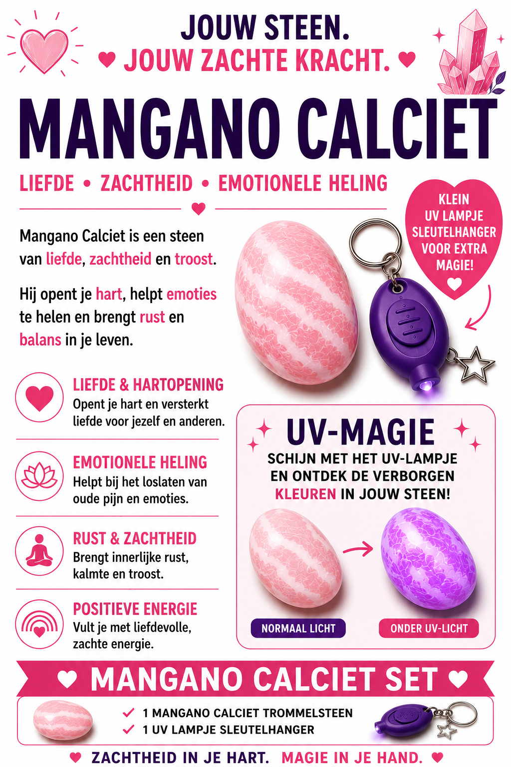 💗 Mangano Calciet Magie Set met UV-Lampje