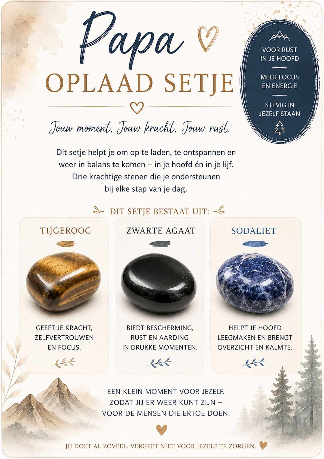 Papa Oplaad Setje – Trommelstenen