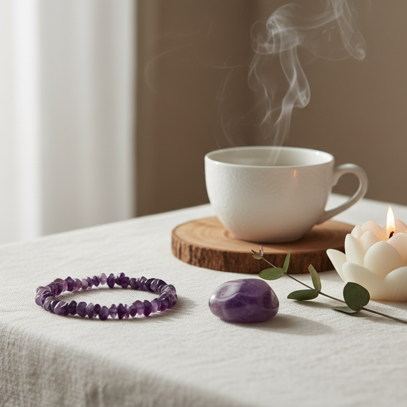Februari - Amethist met eucalyptus