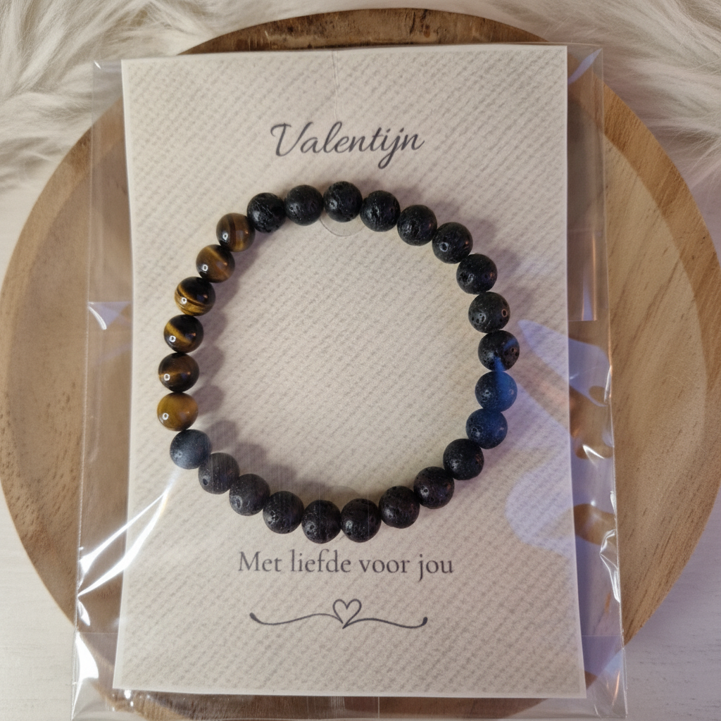 Valentijn herenarmband close-up