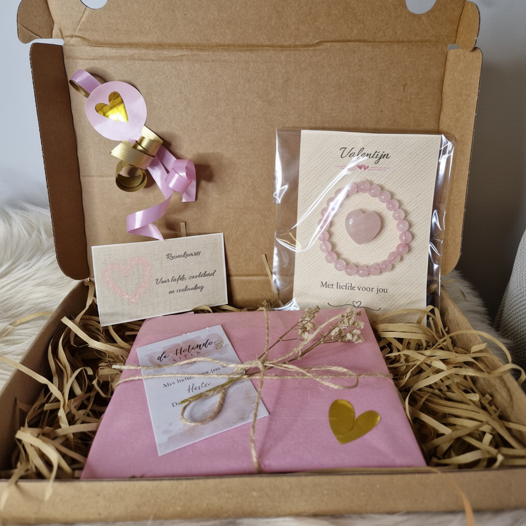 Valentijn vrouwenarmband geschenkdoos ingepakt
