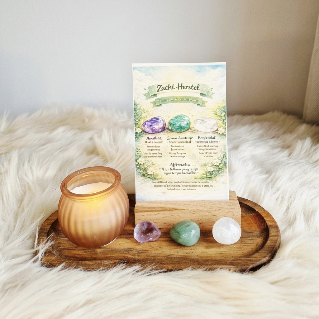 Trommelstenen set Zacht Herstel met Amethist, Groene Aventurijn en Bergkristal
