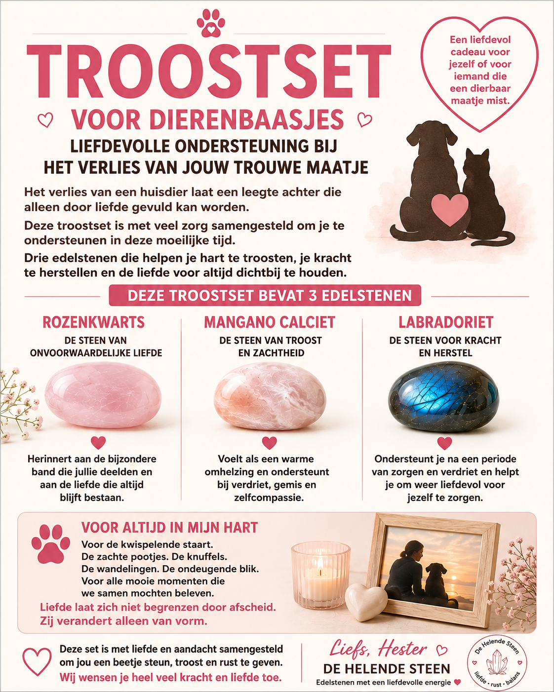 🐾 Troostset – Voor altijd in mijn hart