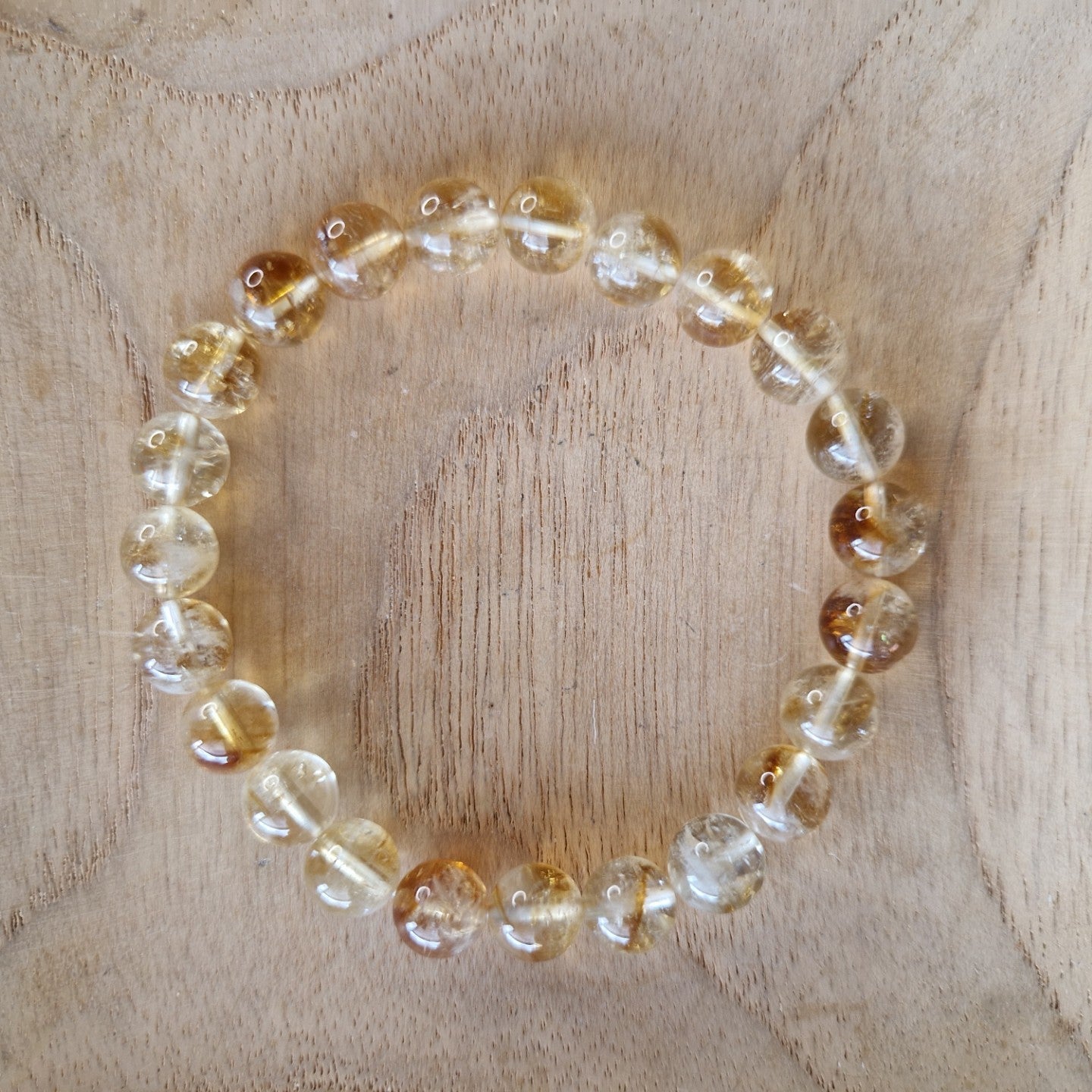 Kogelarmband Citrien (gebrande Amethist) 8mm