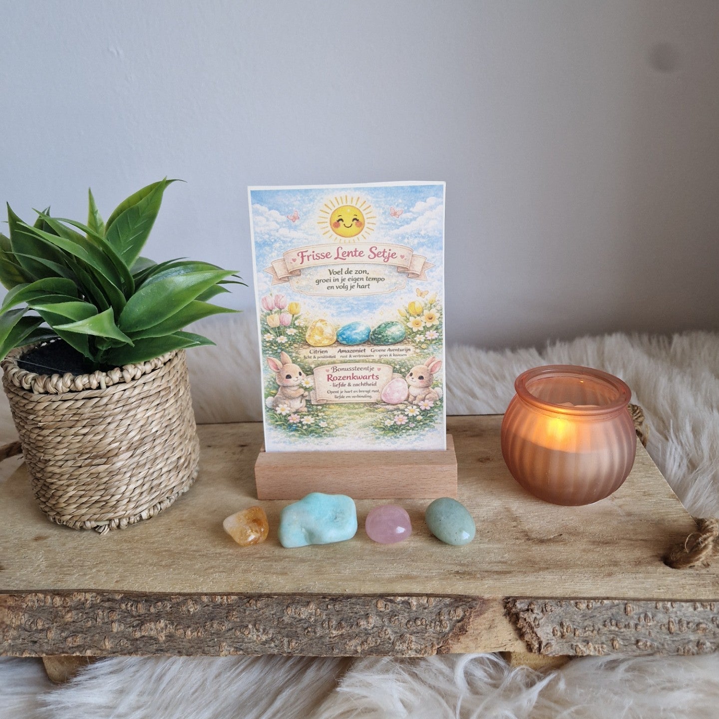 ✨ Trommelstenen setje Frisse Lente | Voor groei, zachtheid en nieuwe energie