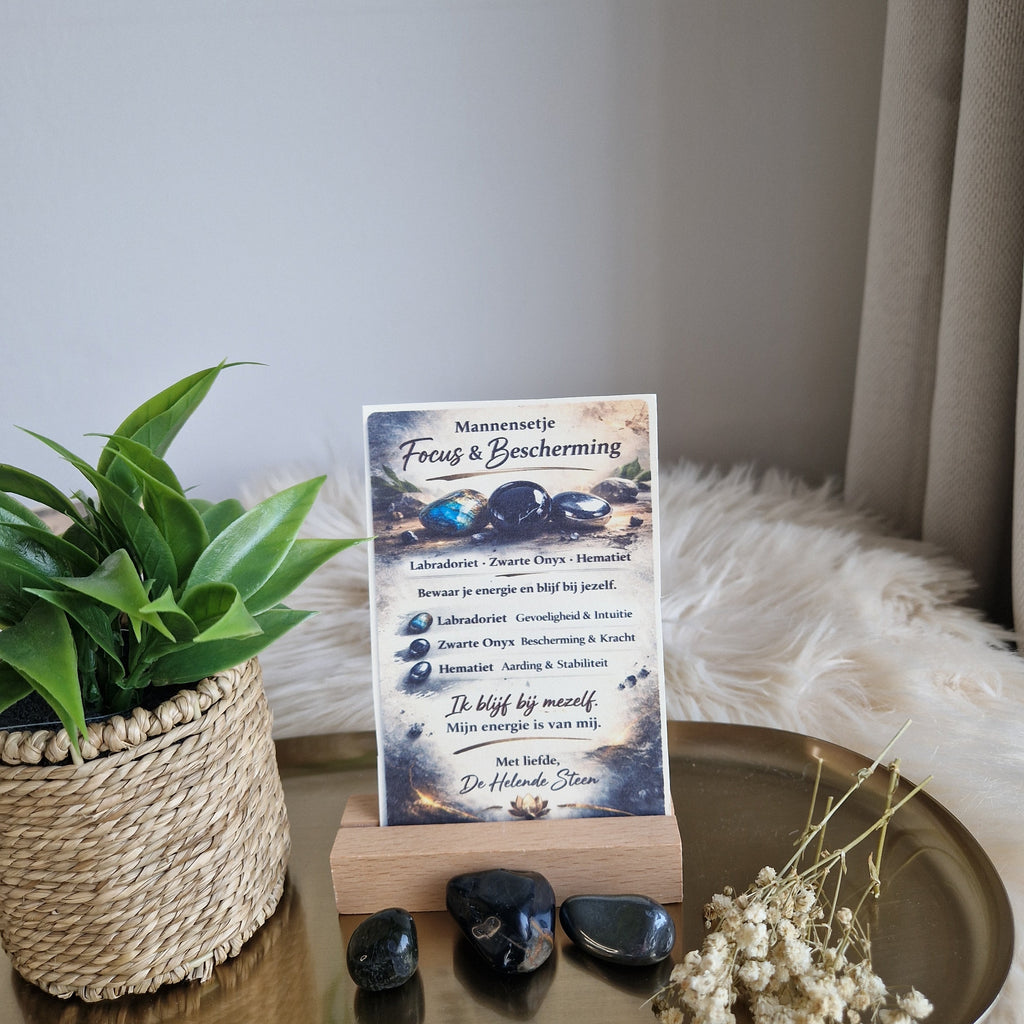 Edelstenen Cadeau Set Mannen | Focus & Bescherming | De Helende Steen