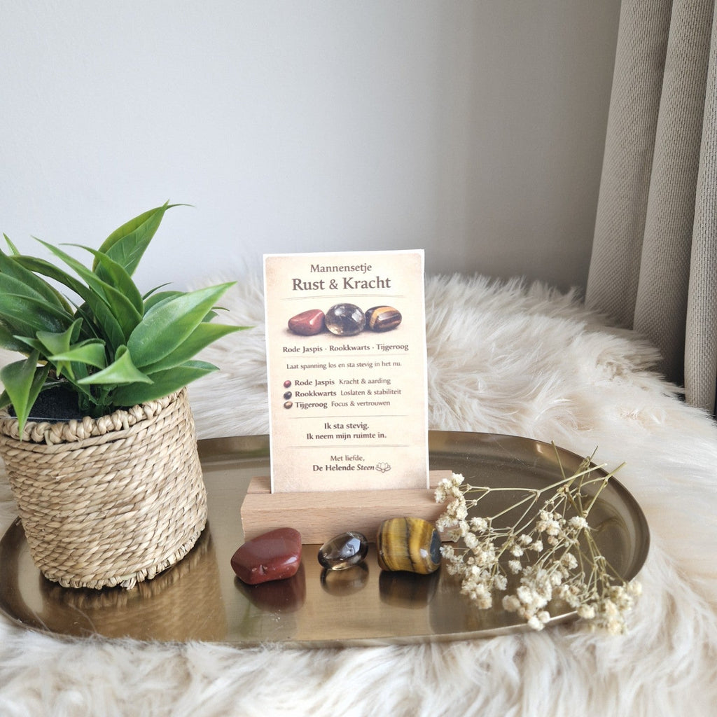 Edelstenen Cadeau Set Mannen | Rust & Kracht | De Helende Steen