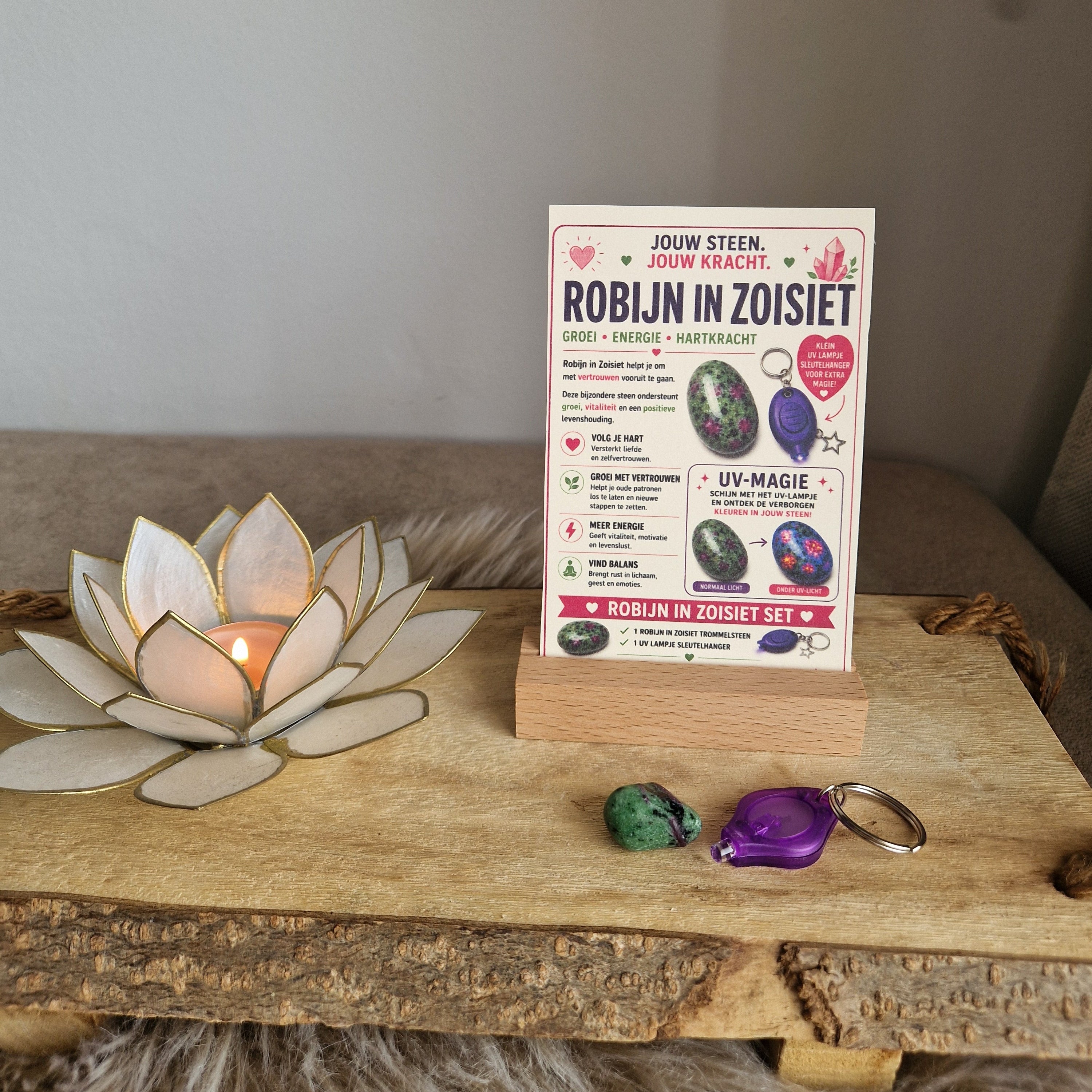 💚 Robijn in Zoisiet Magie Set met UV-Lampje