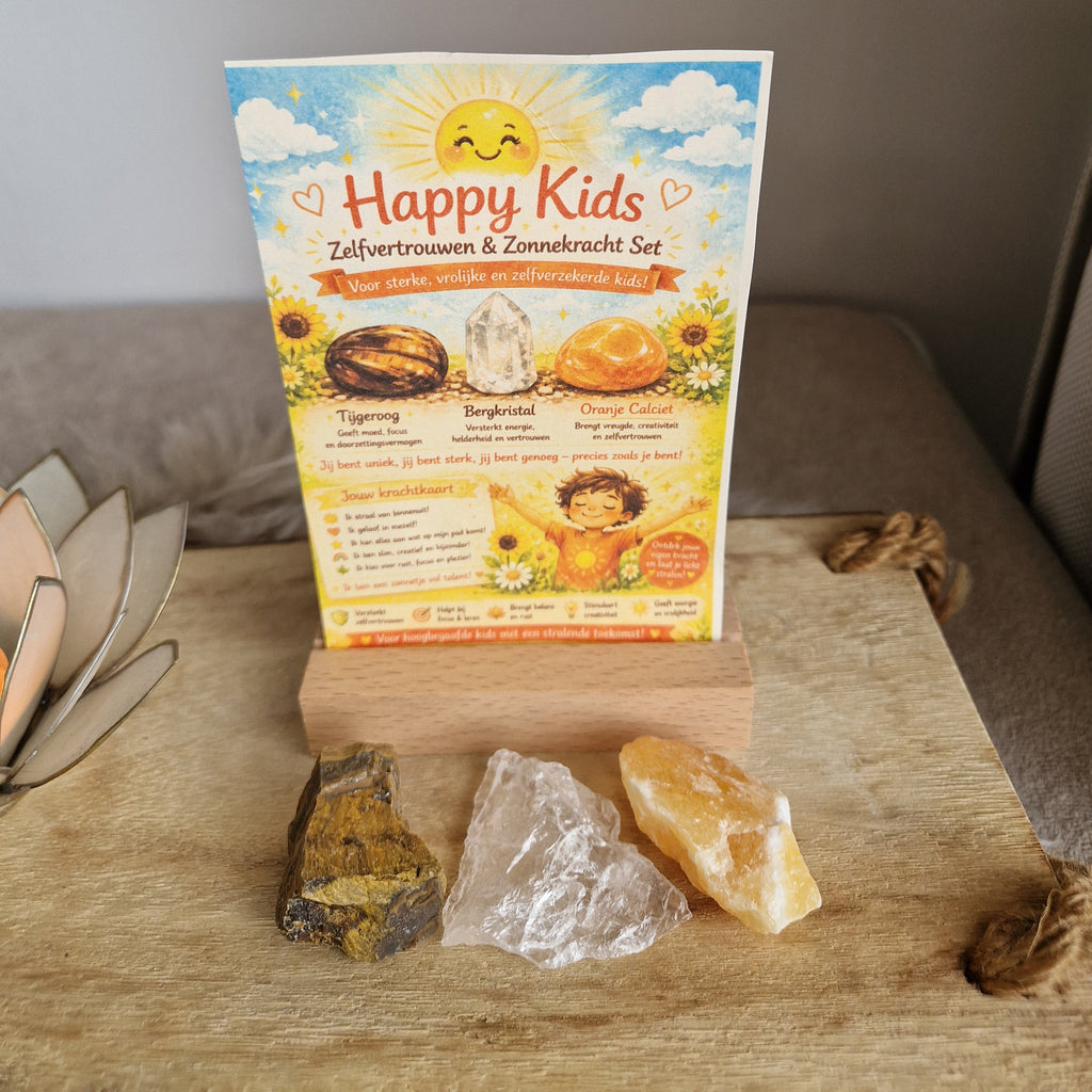 Happy Kids Zelfvertrouwen & Zonnekracht Set – Ruwe Edelstenen