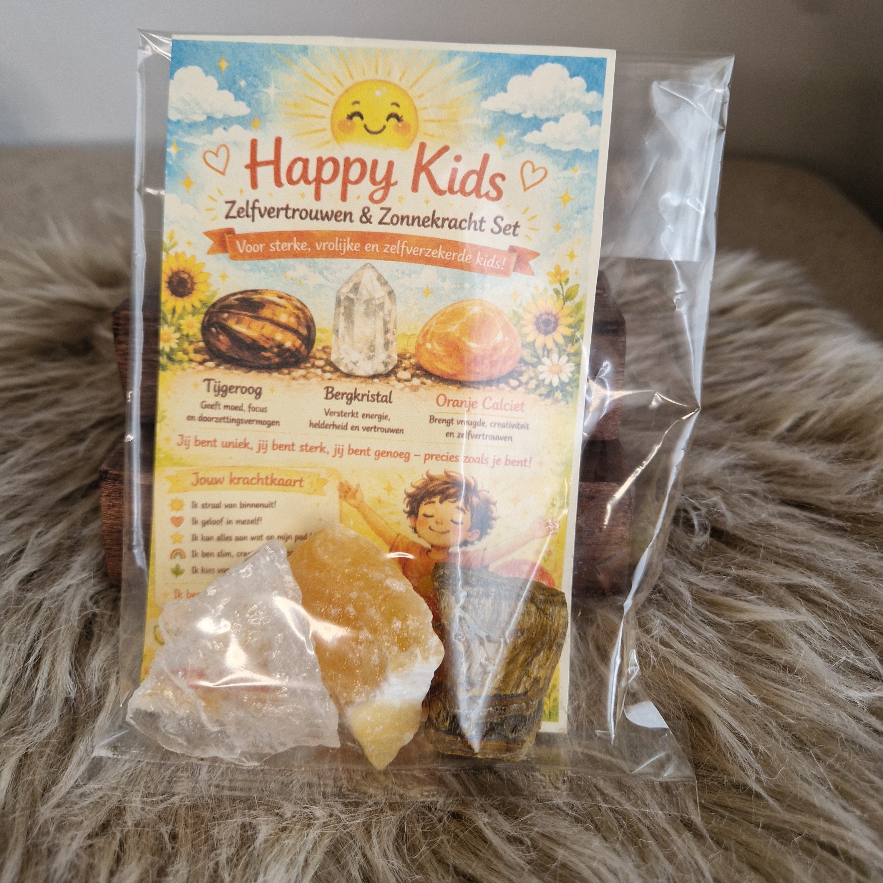 Happy Kids Zelfvertrouwen & Zonnekracht Set – Ruwe Edelstenen