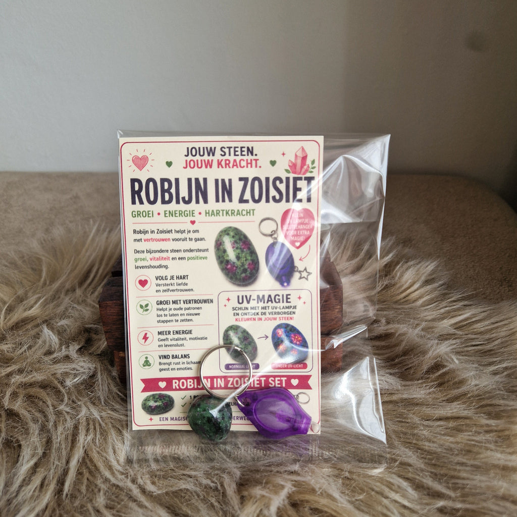 💚 Robijn in Zoisiet Magie Set met UV-Lampje