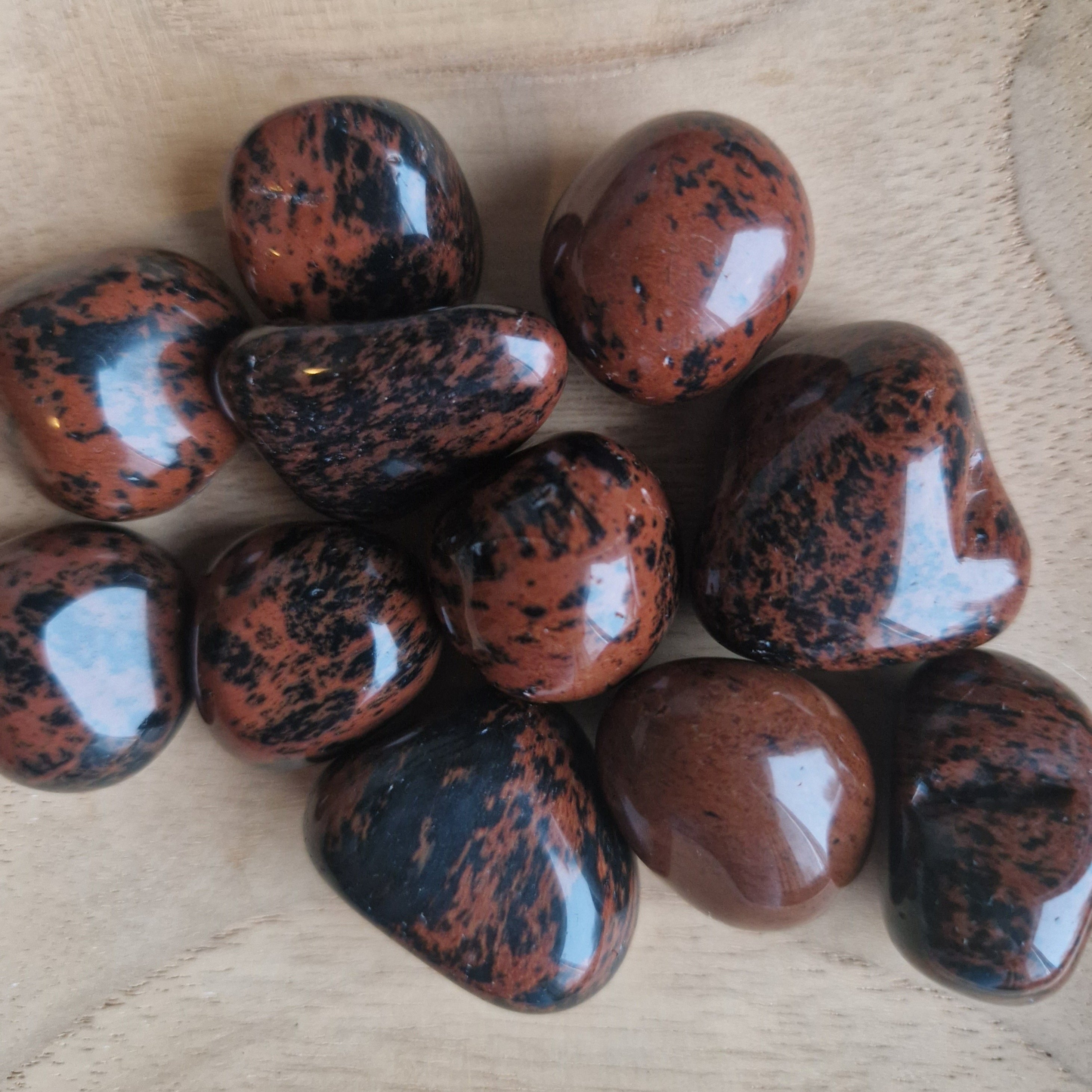 Mahonie Obsidiaan Trommelsteen
